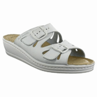 Picture of FLY FLOT, slipper, leather, women's, white
