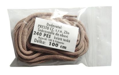 Obrázek Tkaničky  240 PES kulatá tenká 100 cm